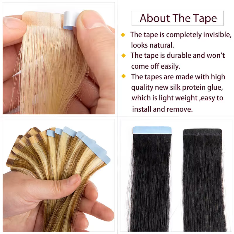 Extensions de cheveux à bandes adhésives