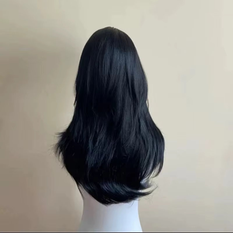 Perruque noire femme bandeau corps ondulé Rose filet à cheveux modèles en frange française haute qualité Simulation