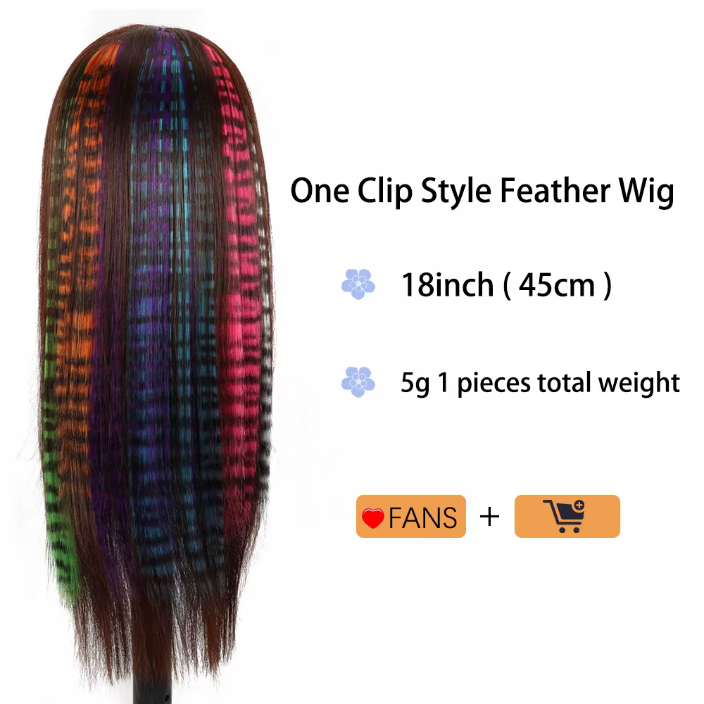 Extension de cheveux synthétiques 18 "longue ligne droite femmes haute température pince dans l'extension