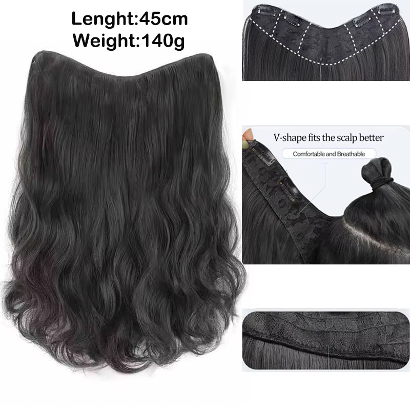 Extension capillaire synthétique longue bouclée de 22 pouces