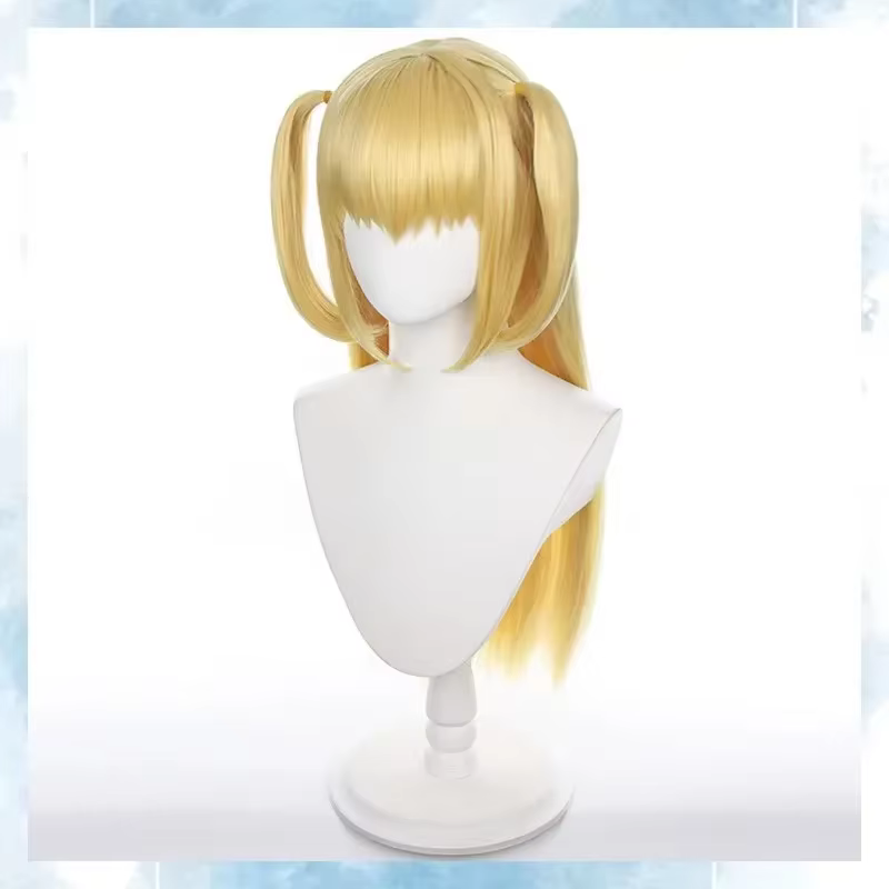 WHIMSICAL W Amane Misa Cosplay perruque longue droite style doré résistant à la chaleur