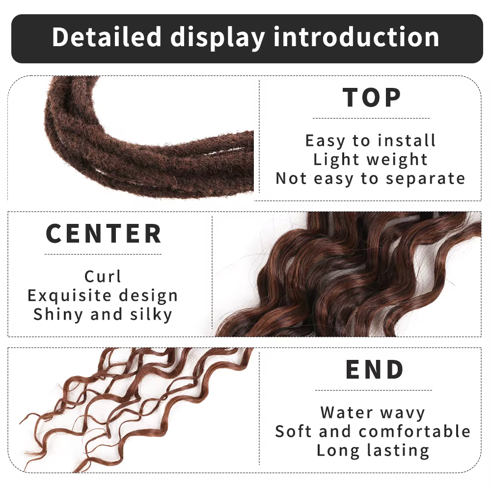 Extensions de dreadlock à double extrémité 24 "Ombre Blonde dreadlocks synthétiques