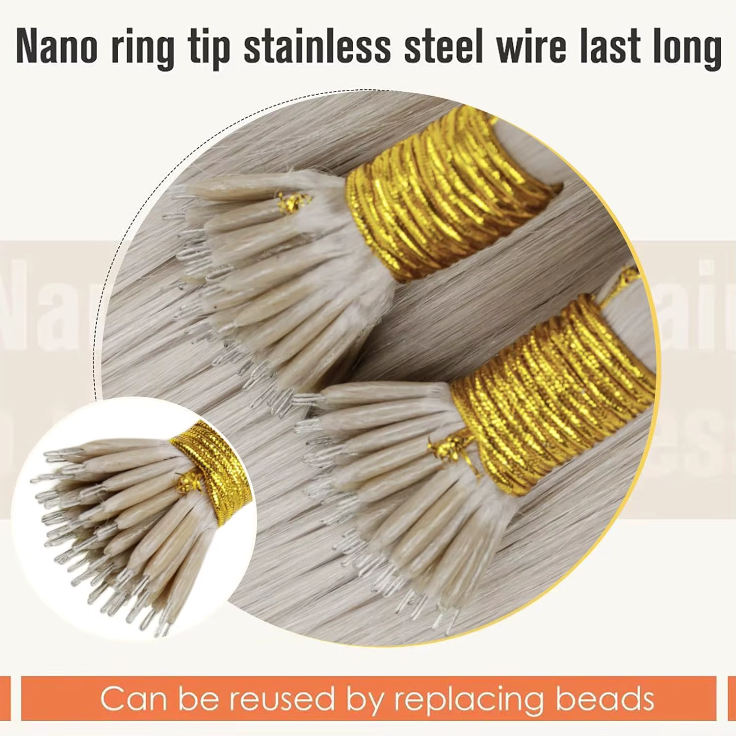 Moresoo Nano perles Extensions de cheveux