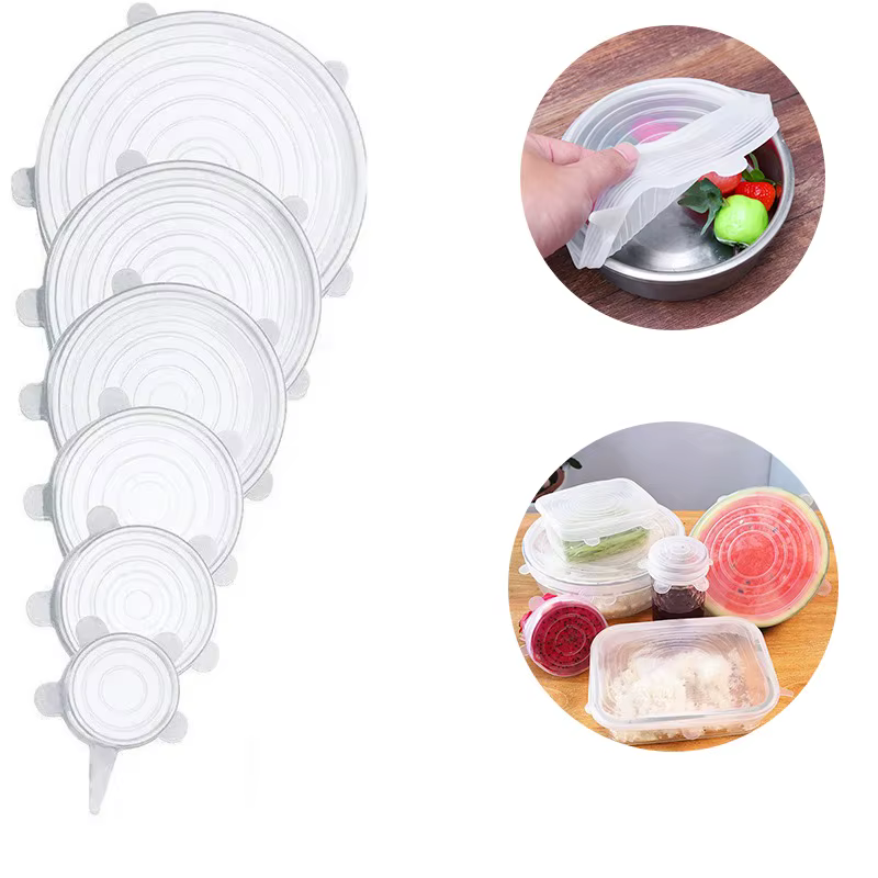 Couvercles en Silicone extensibles, résistants à la chaleur, réutilisables, universels, adaptés aux bols, casseroles, micro-ondes, réfrigérateur, fuite de stockage