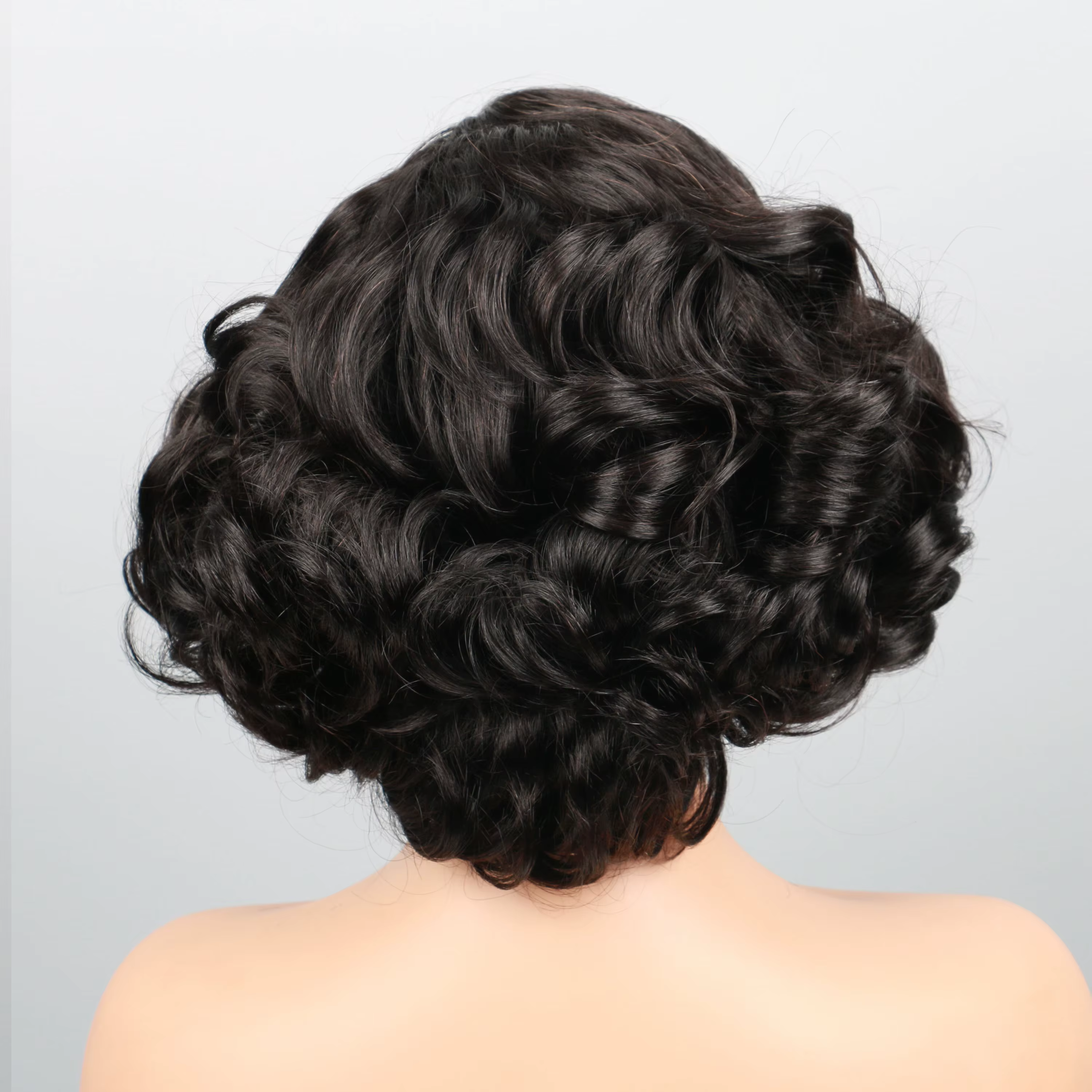 Perruque PixieCut en Cheveux Humains 13x4 Bouclée Rose Courte
