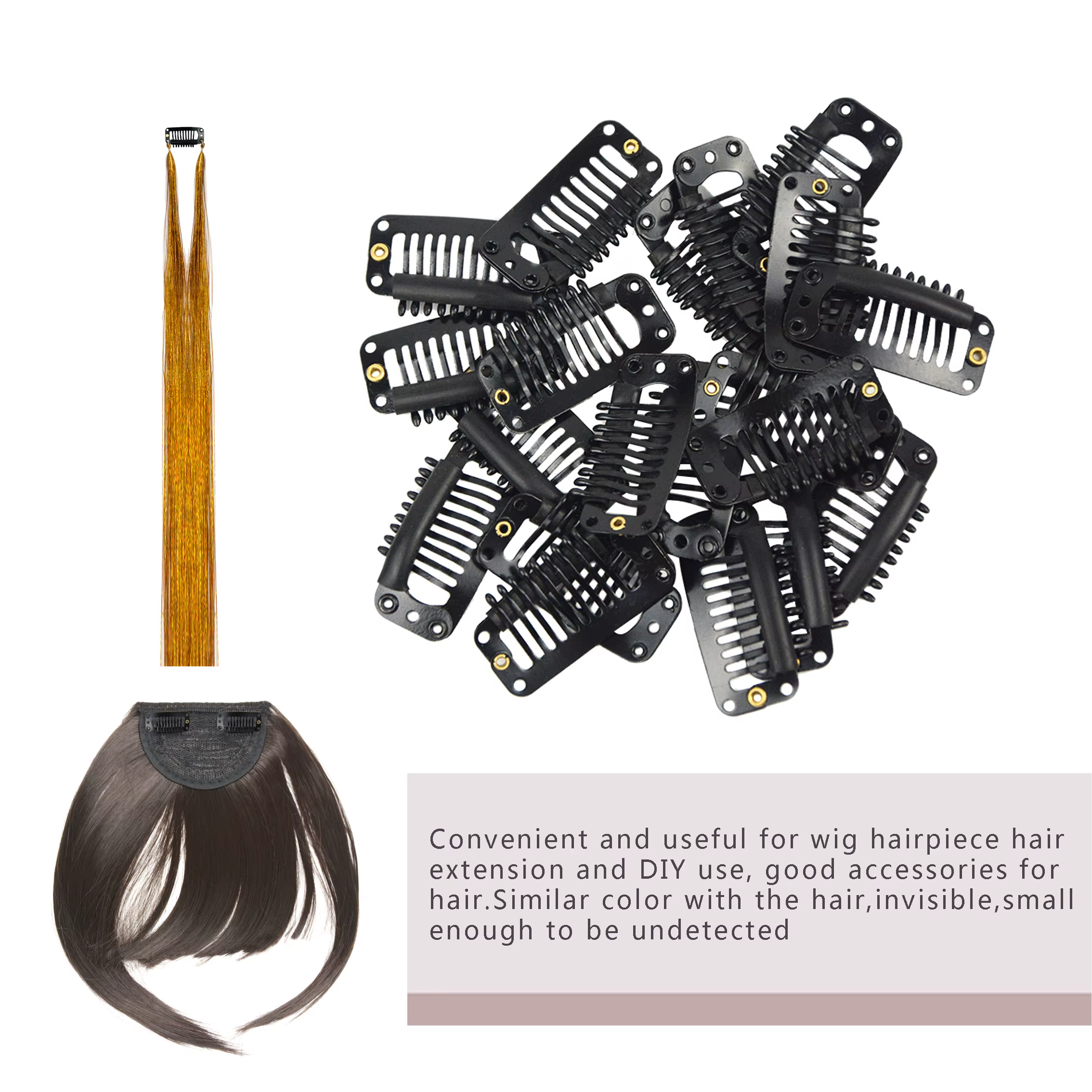Clips d'extension de cheveux à 9 dents