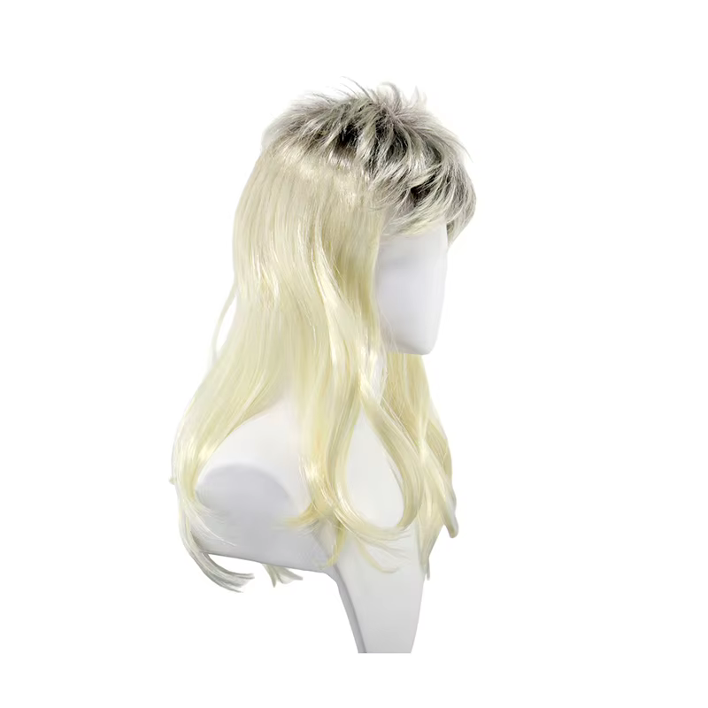Perruque synthétique blonde style mulet