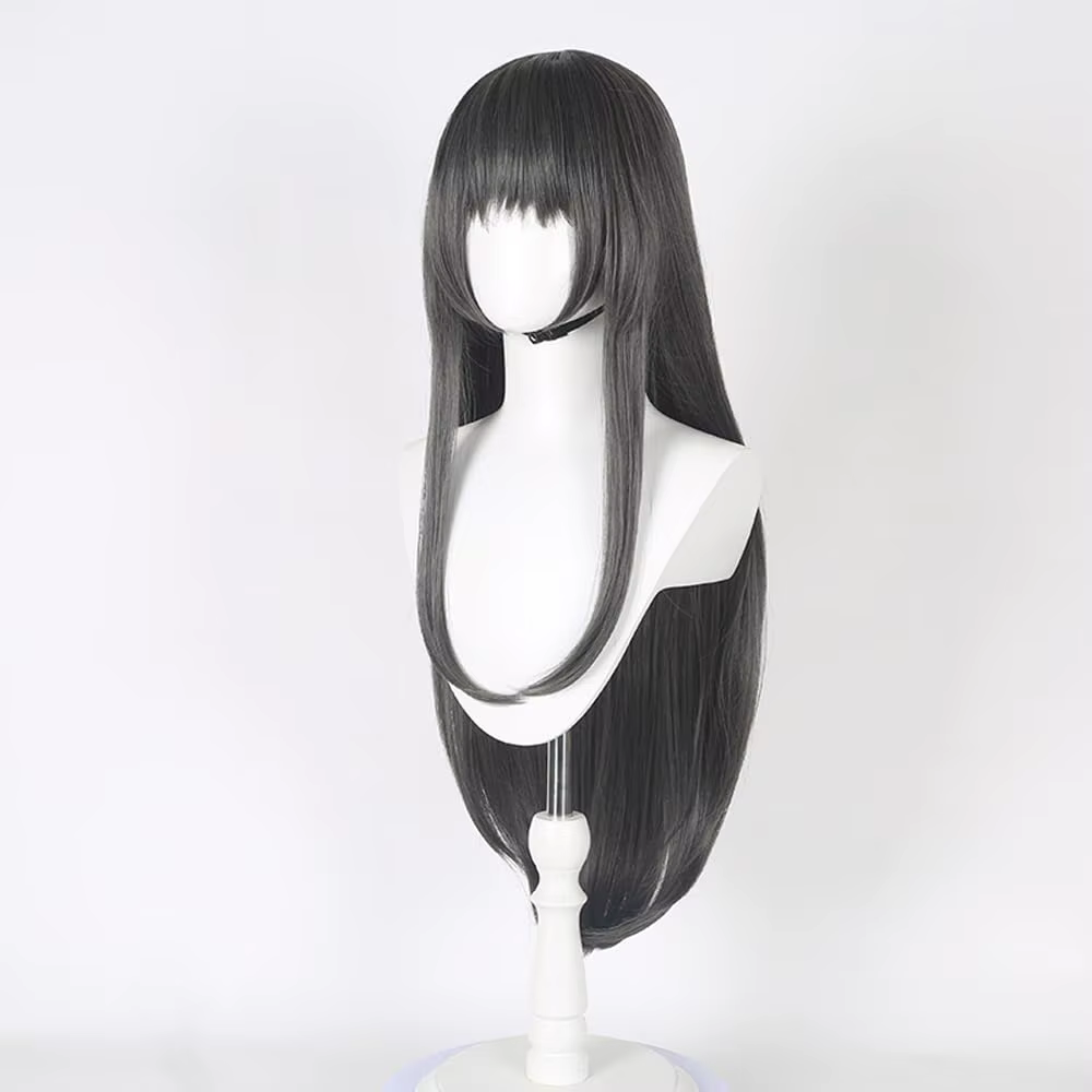 Akemi Homura Cosplay perruque noir cheveux longs raides Anime Puella Magi Madoka Magica