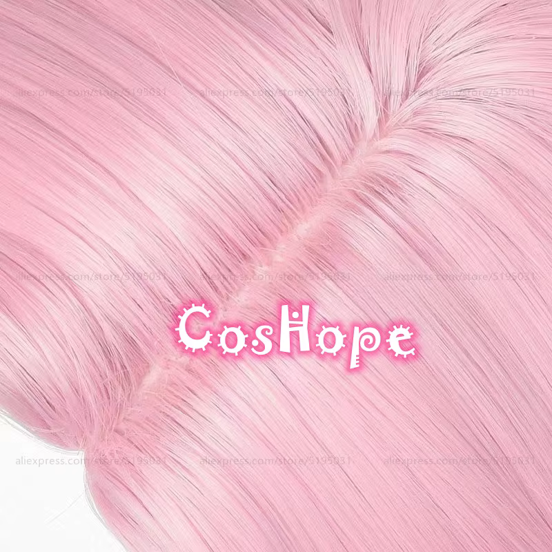 Fluttershy Cosplay perruque unisexe 100 cm longue vague bouclée cheveux rose