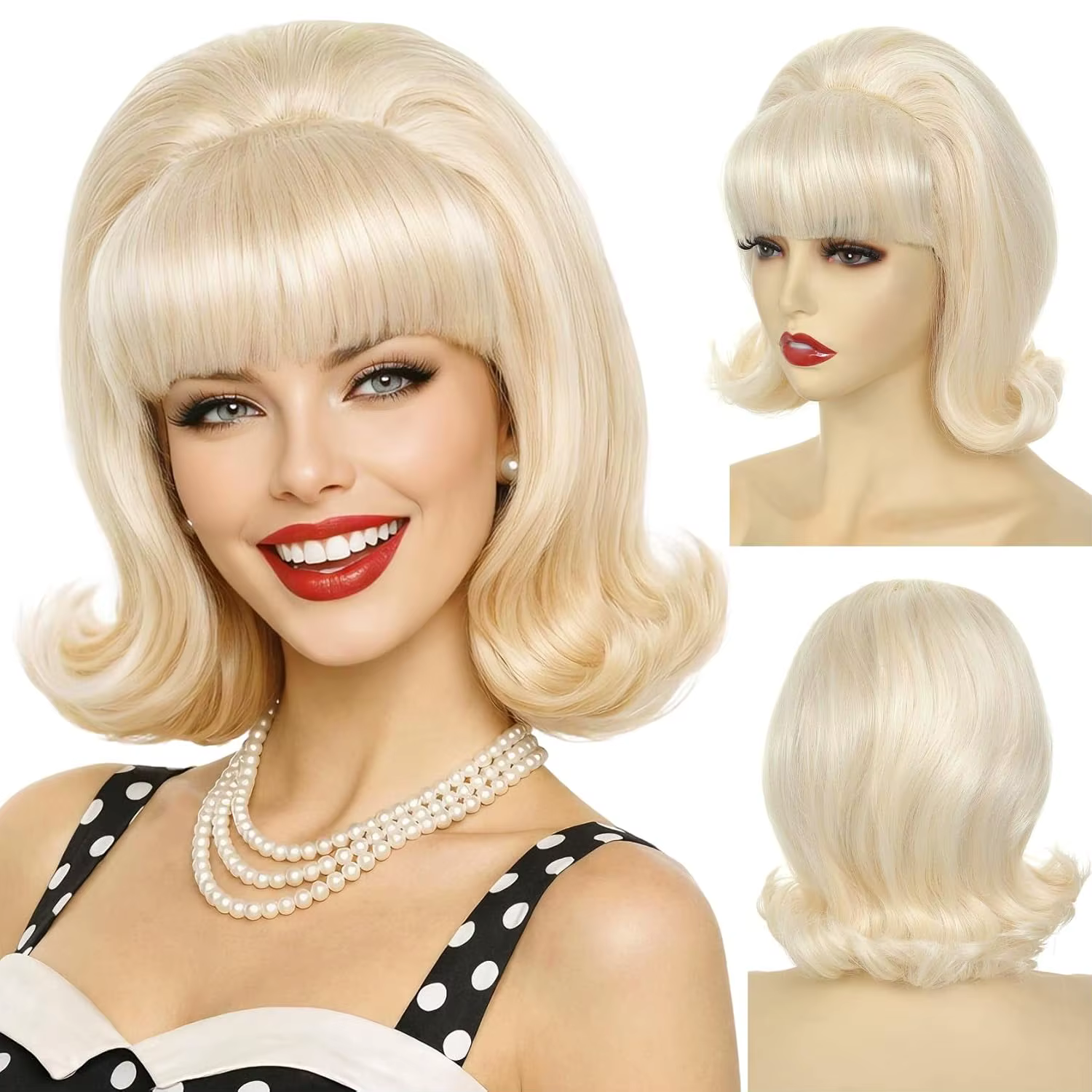 HAIRJOY Perruque courte synthétique avec frange pour femme
