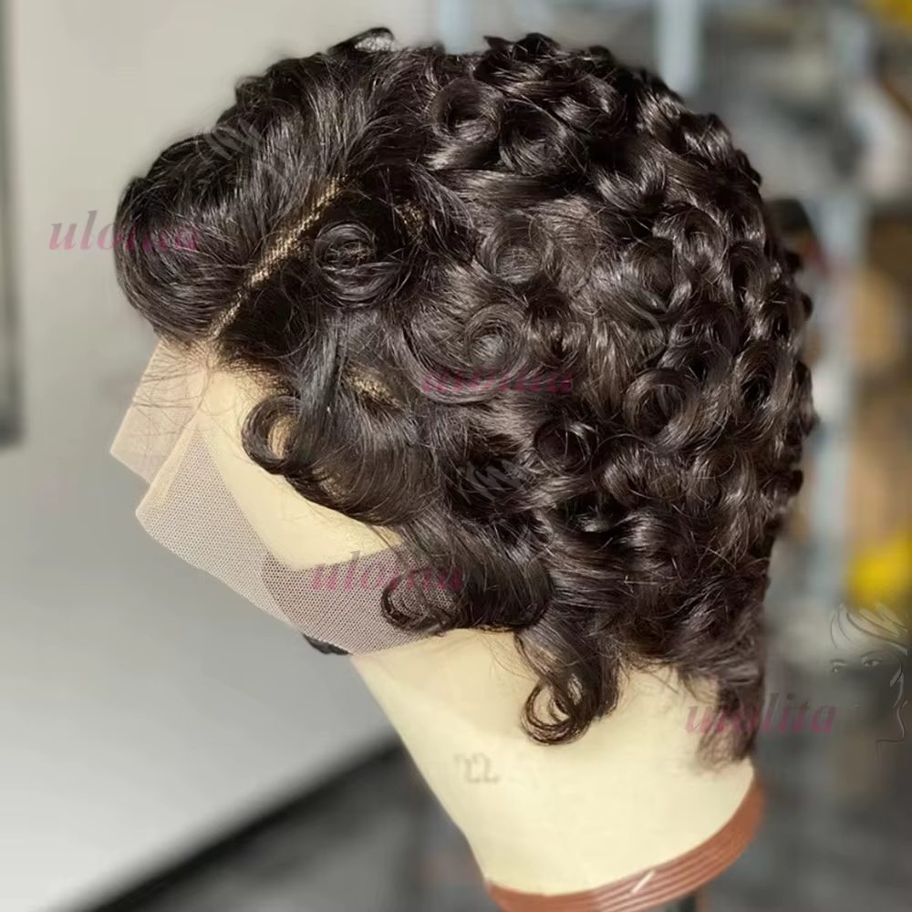 Chioma bouclés coupe lutin perruque 13X4 HD pleine frontale