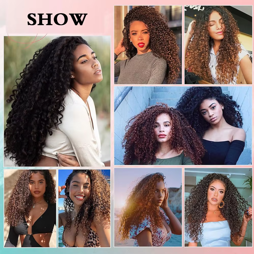 Extensions de cheveux bouclés à clipser pour femmes