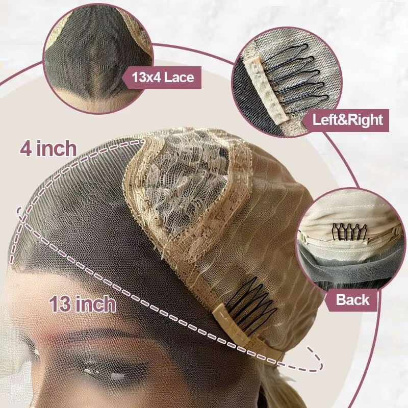 Perruque synthétique à dentelle frontale 13x4