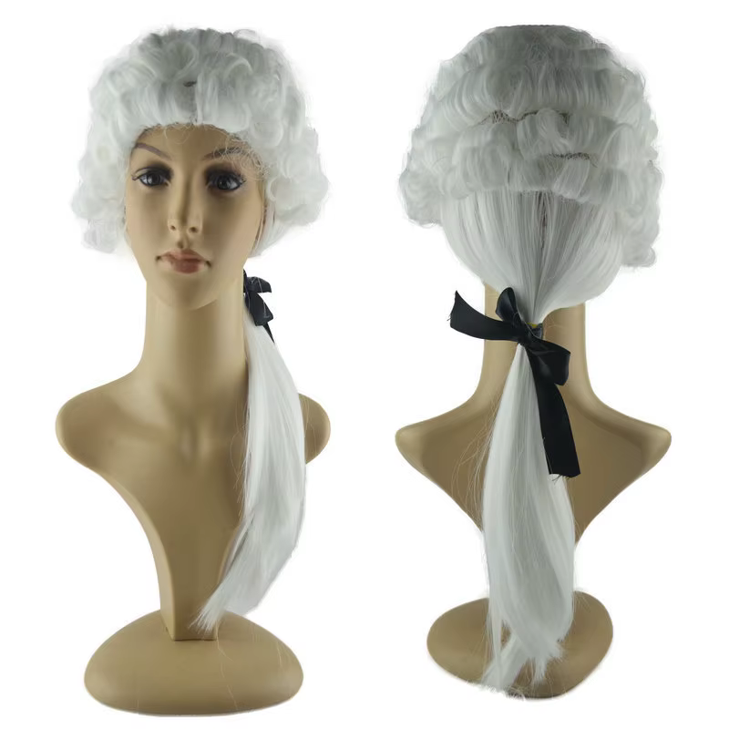 Halloween Festival fête Performance accessoires juge Cosplay perruque blanche Anime Cosplays carnaval perruques 2026