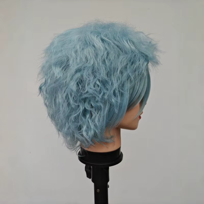 Perruque de Cosplay Courte et Bouclée avec Bonnet