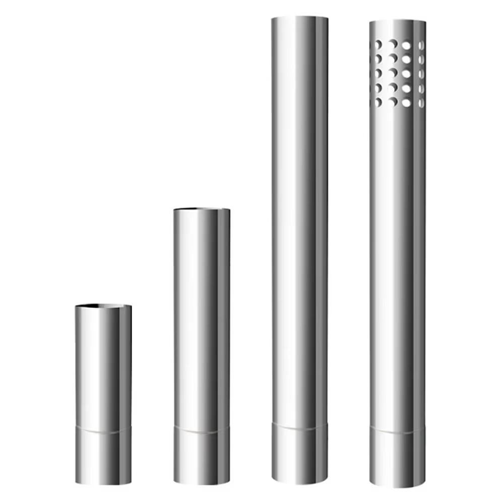 Nouveau Tube d'extension de conduit en acier inoxydable, diamètre 6CM, tuyaux de cheminée ronds, bouchons de pluie de cheminée, poêle à bois