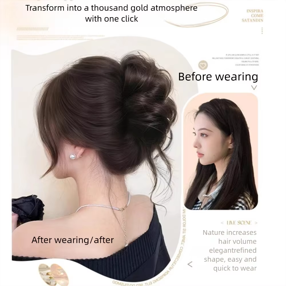 Nouveau cheveux synthétiques chignon griffe pince naturel moelleux