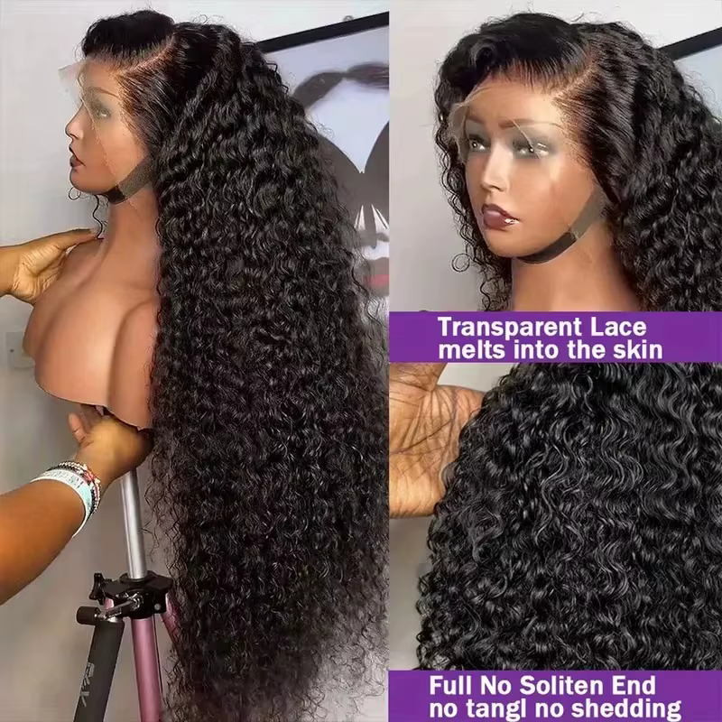 Perruque en cheveux humains vierges Jerry Curly de 34 pouces