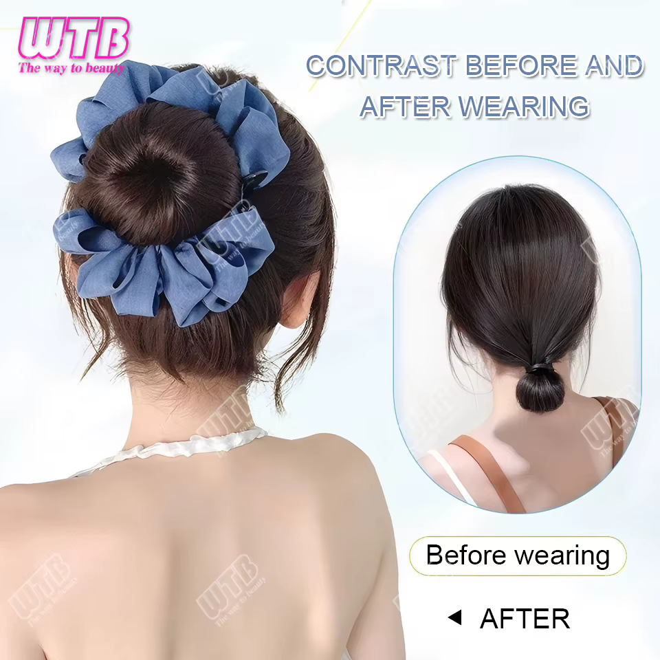 Nouvelle mode femmes chignon synthétique avec accessoires de cheveux pince à saisir Maruko tête perruque