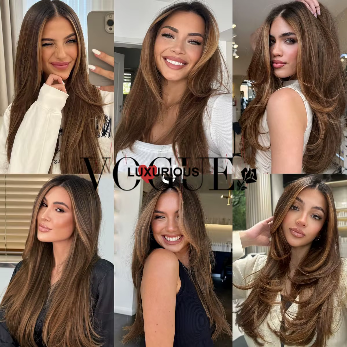 LUX VOGUE – perruque de plage couleur Balayage marron chocolat