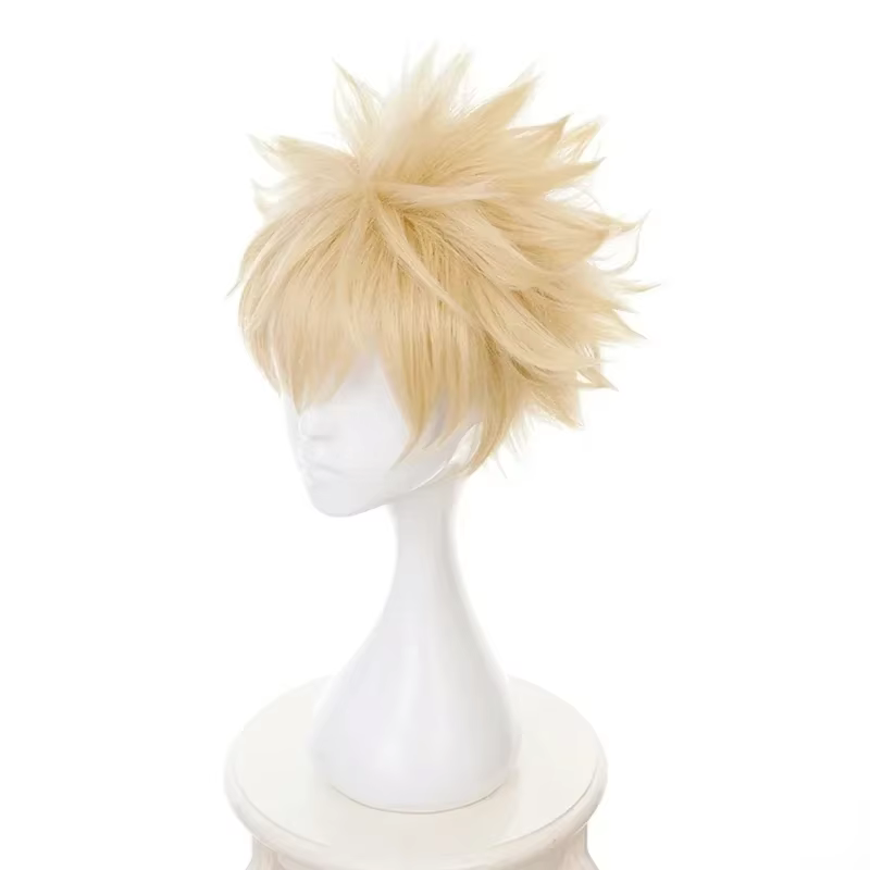Perruque courte synthétique résistante à la chaleur pour cosplay My Hero Academia Midoriya Izuku Bakugou Katsuki Bakugo