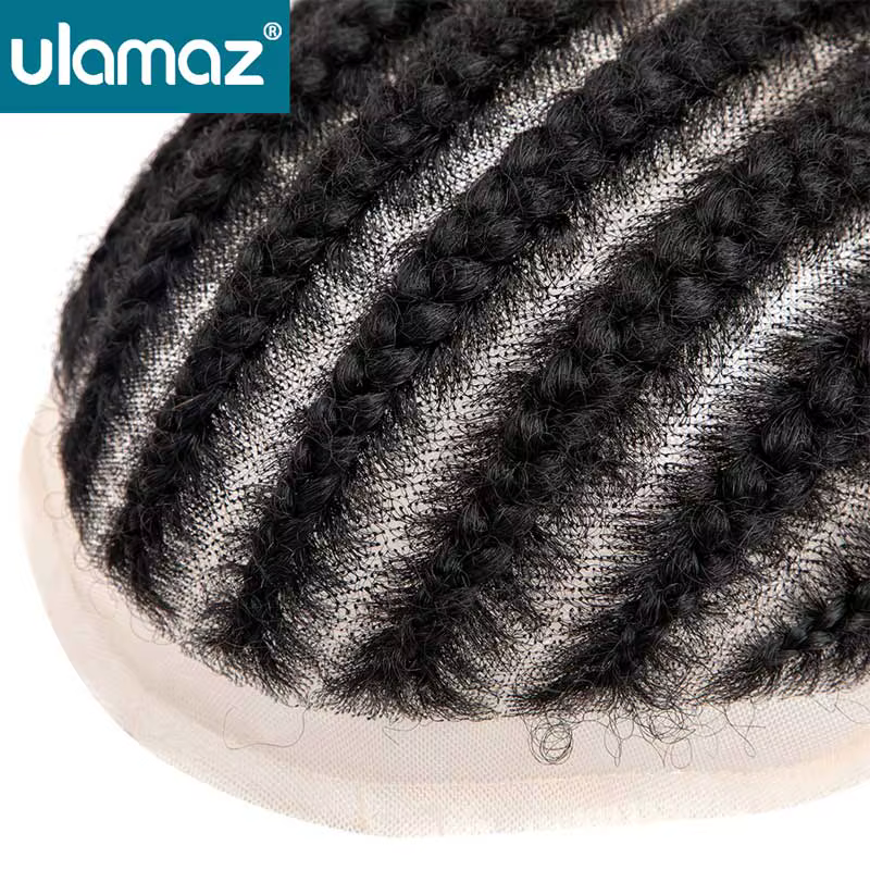 Français dentelle homme perruque Crochet tresses toupet mâle