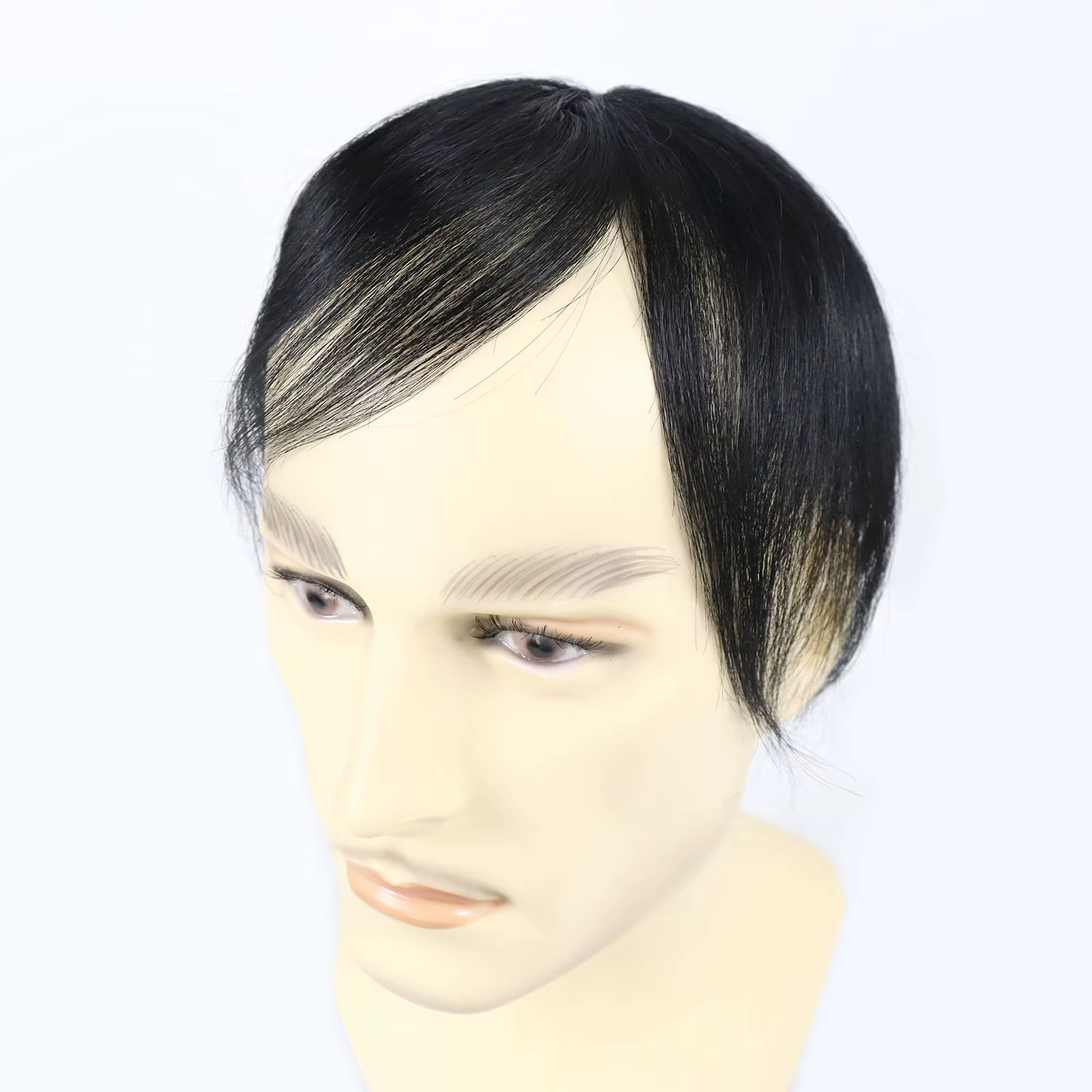 Postiches humaines noires naturelles pour hommes