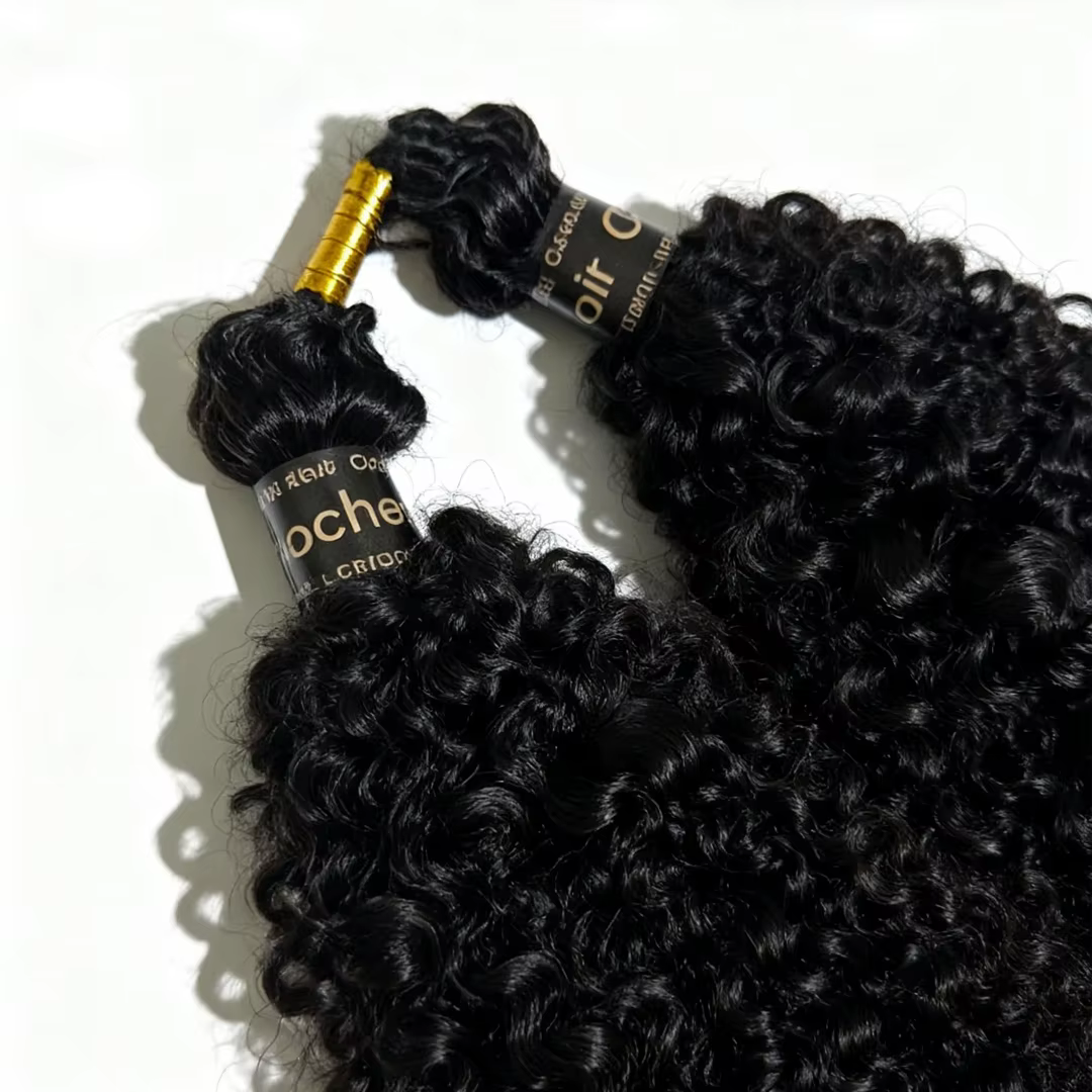 Extensions de cheveux humains bouclés crépus à crocheter