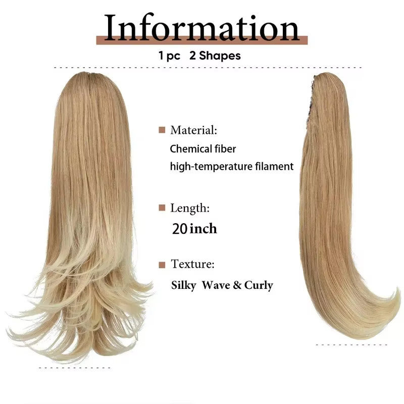 Extensions capillaires synthétiques à pince à griffes