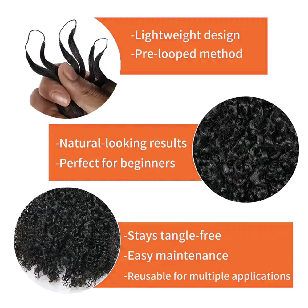 Extensions de cheveux humains bouclés afro de 3e génération