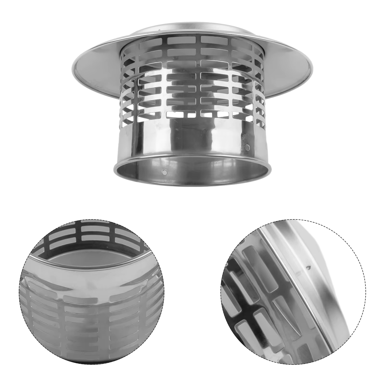 Bouchon de cheminée en acier inoxydable pour conduits de Ventilation, hotte d'échappement, mur extérieur, sortie d'air, tuyau de toit, hotte d'échappement