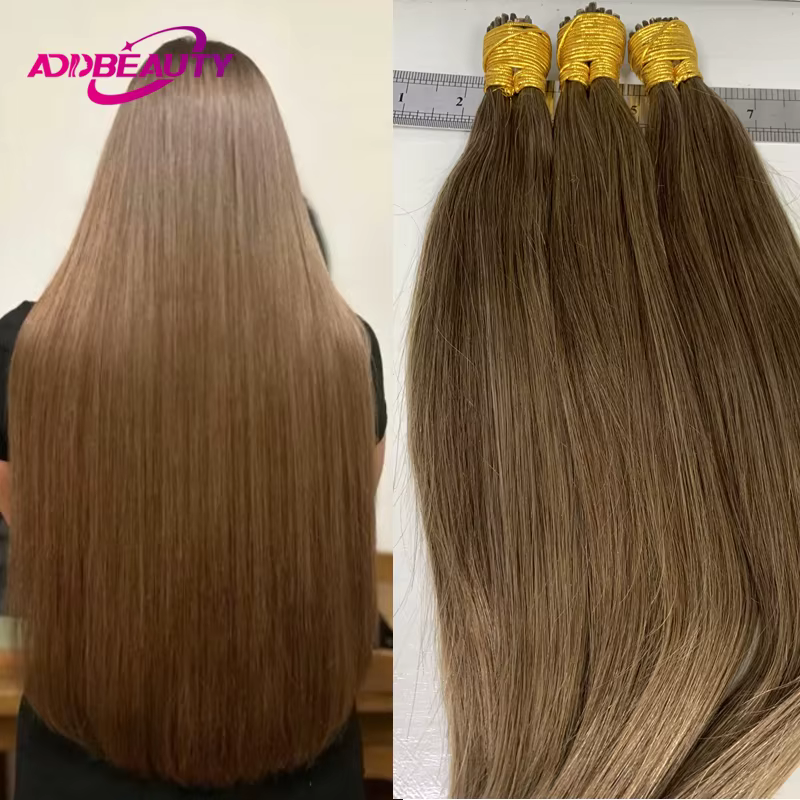 Extensions de cheveux humains bruns pour femmes droites ITIP Extension