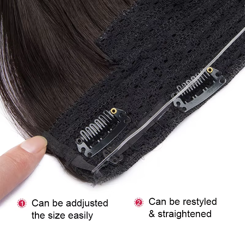 Extensions de cheveux naturels à clipser avec fil invisible