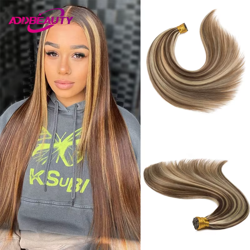 Extensions de cheveux humains droits ITIP