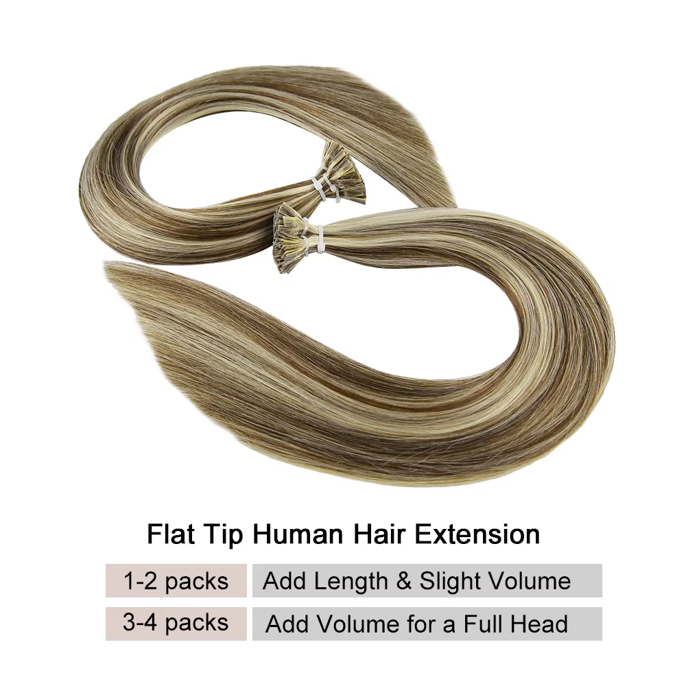Nouvelle Extension de cheveux à pointe plate