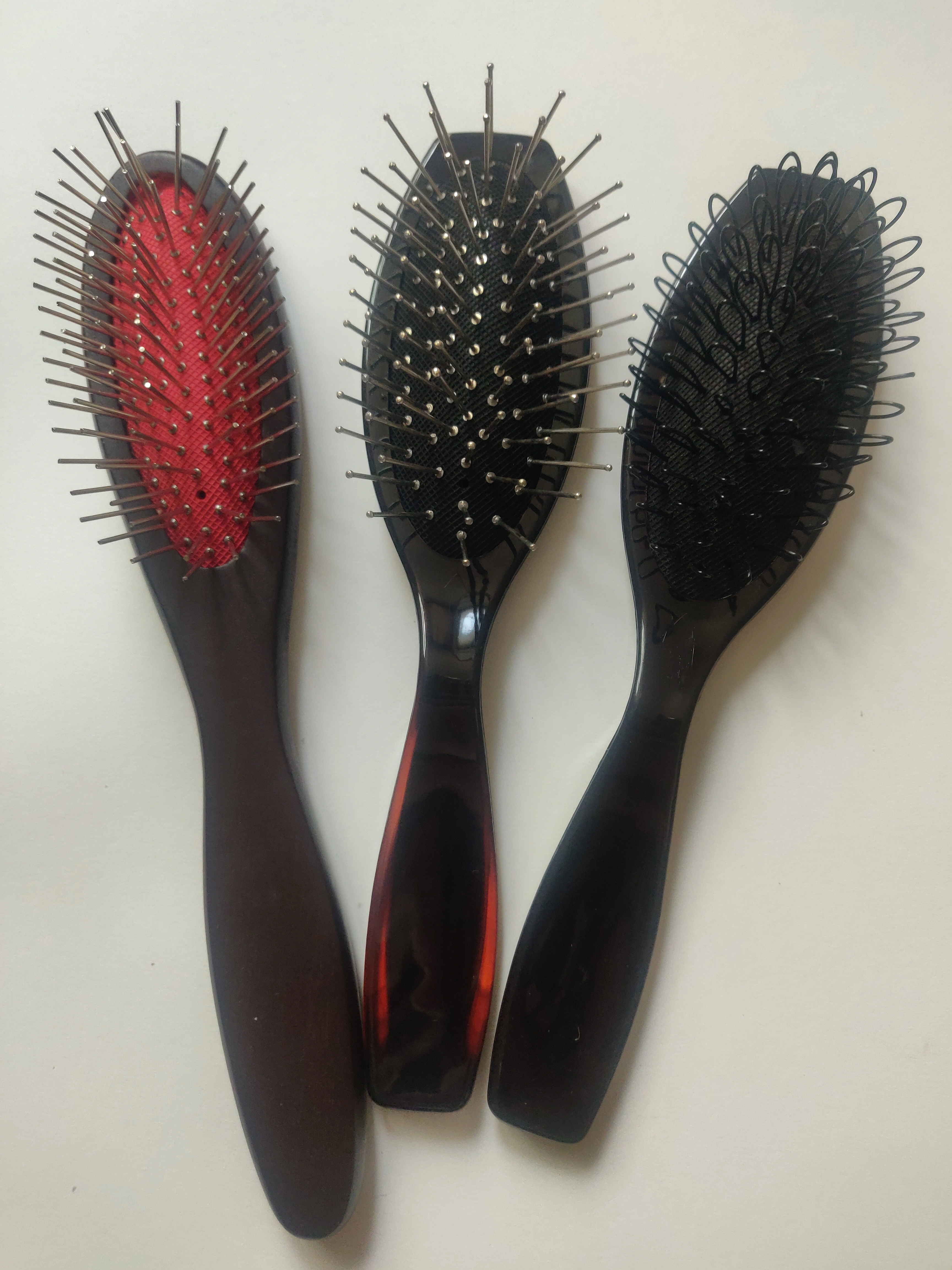 Peigne en acier avec manche en bois/peigne d'extension de cheveux