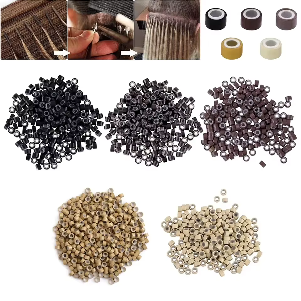 Extensions de cheveux Micro anneaux 5*3*3mm 100 pièces