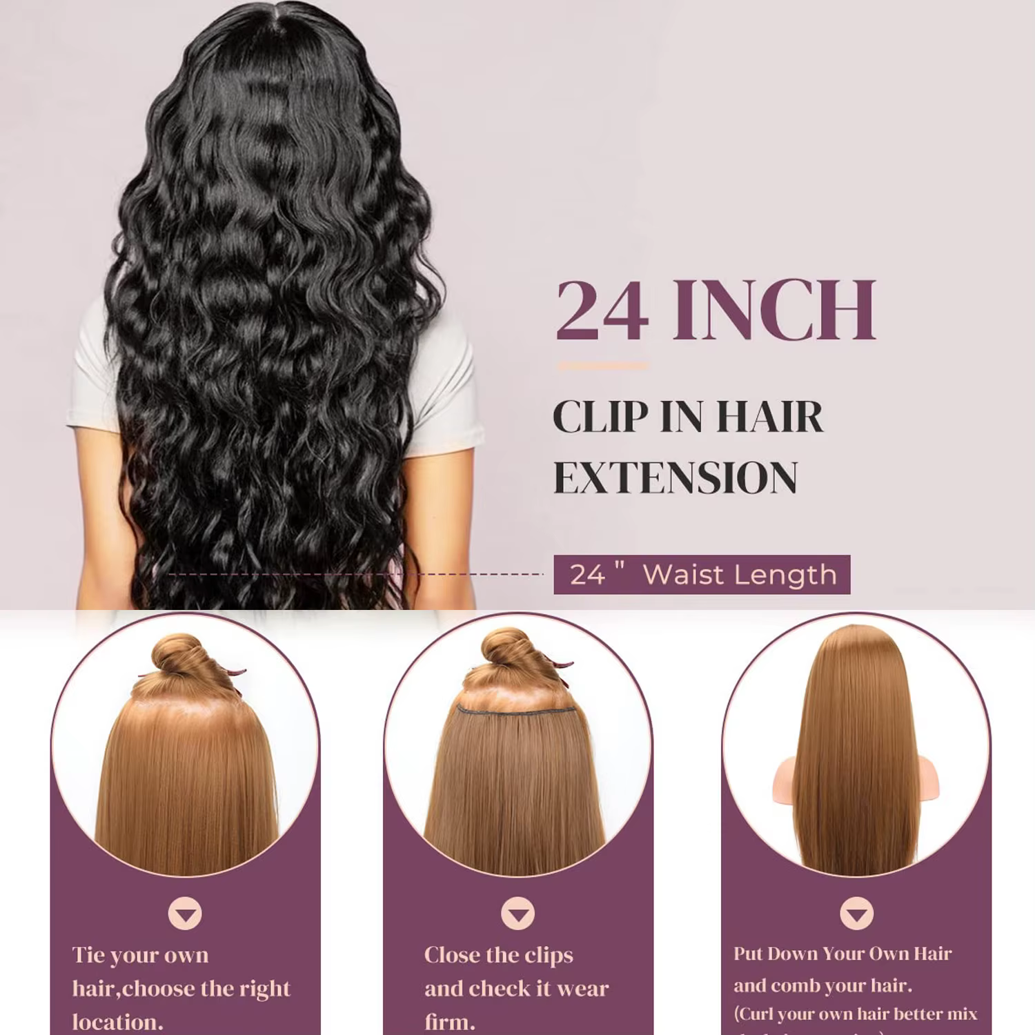 Extensions capillaires synthétiques à clips