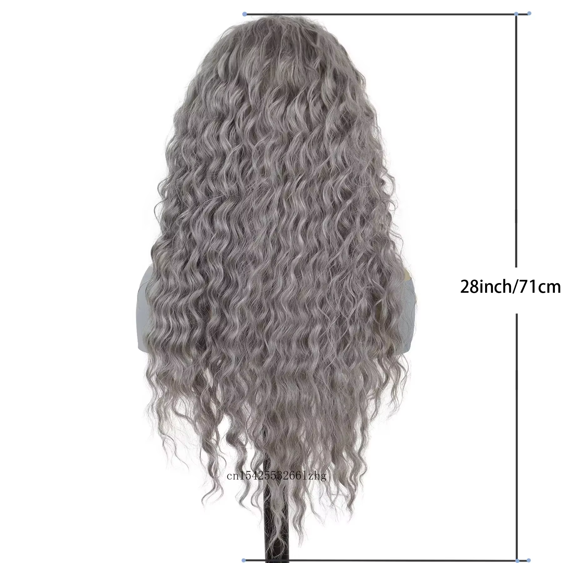 GNIMEGIL – perruque synthétique grise longue ondulée pour femmes, perruque ondulée naturelle moelleuse et bouclée, Cosplay, fête d'halloween, résistante à la chaleur