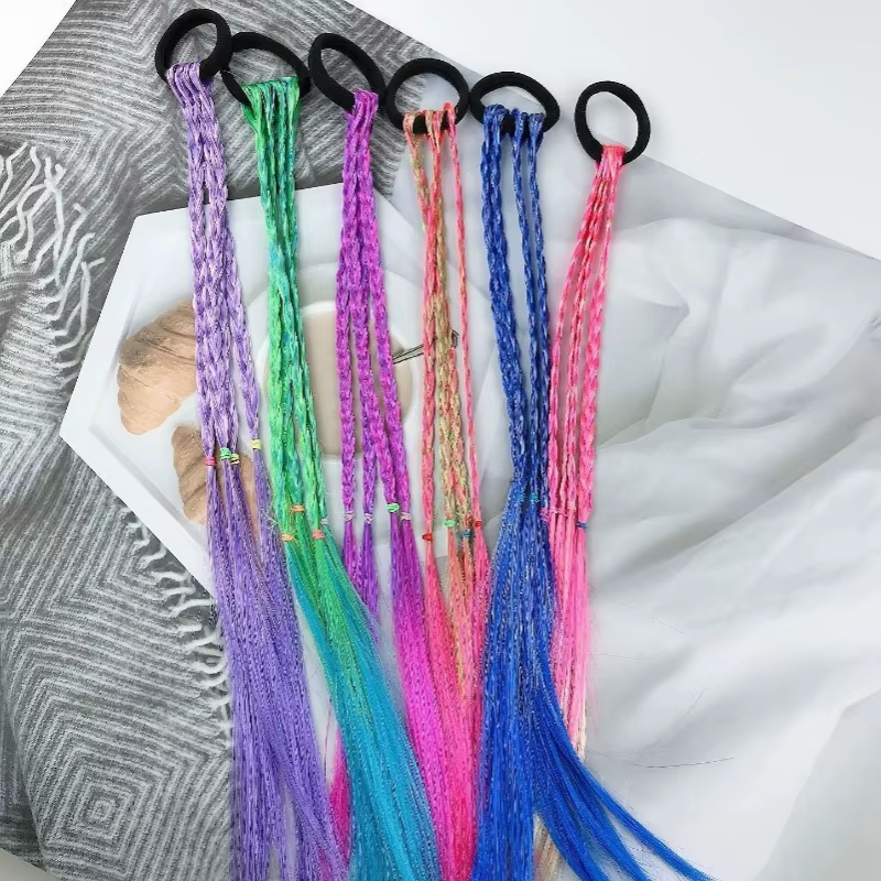 6 pièces multicolore Style bohème doux cheveux perruque tresse bricolage queue de cheval tresses