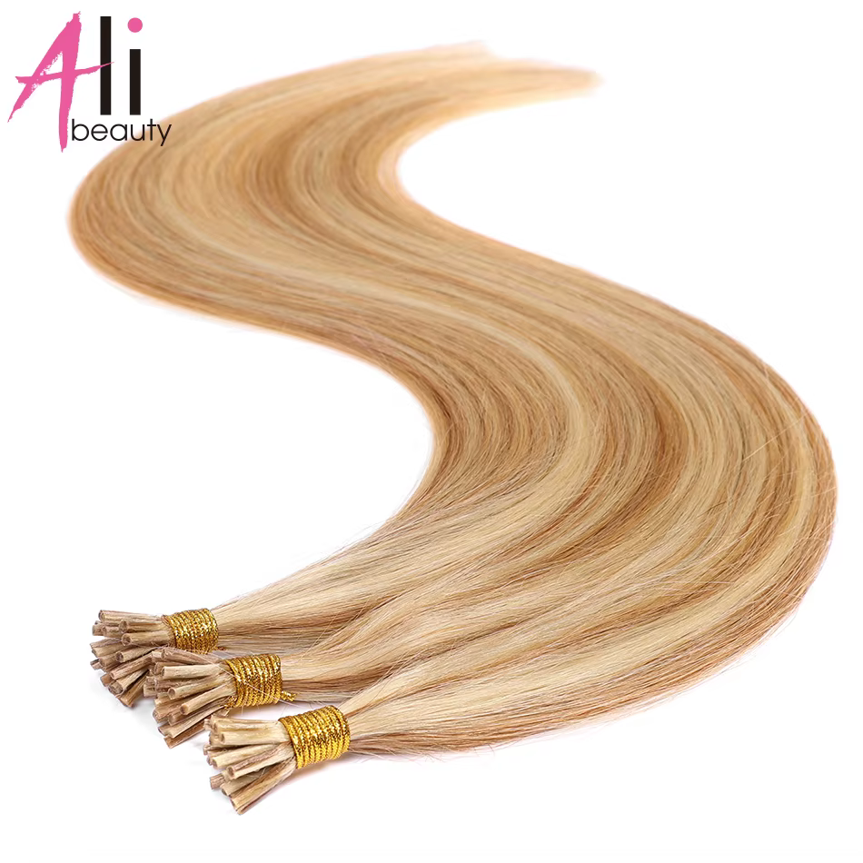 Droit I Tip Extensions de cheveux humains 100%
