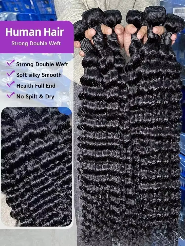 Lots de Cheveux Humains Ondulés Profonds (Loose Deep Wave) de 32
