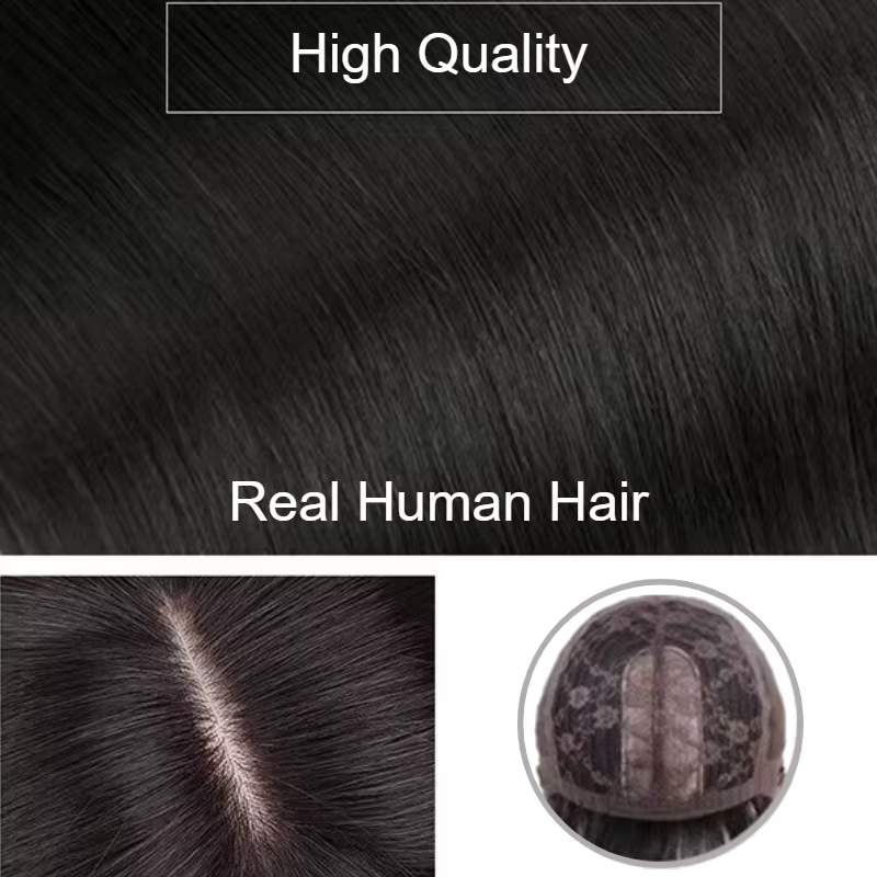Perruque courte 100% cheveux humains avec frange