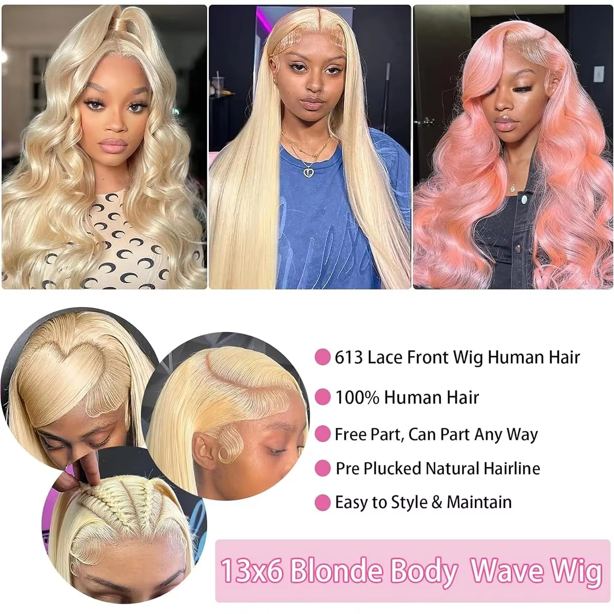 Perruque en cheveux humains 613 blonde