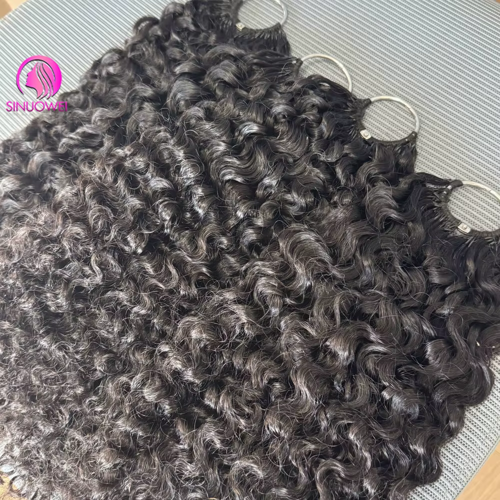 Extensions de cheveux bouclés en plumes birmanes couleur noir naturel 12A