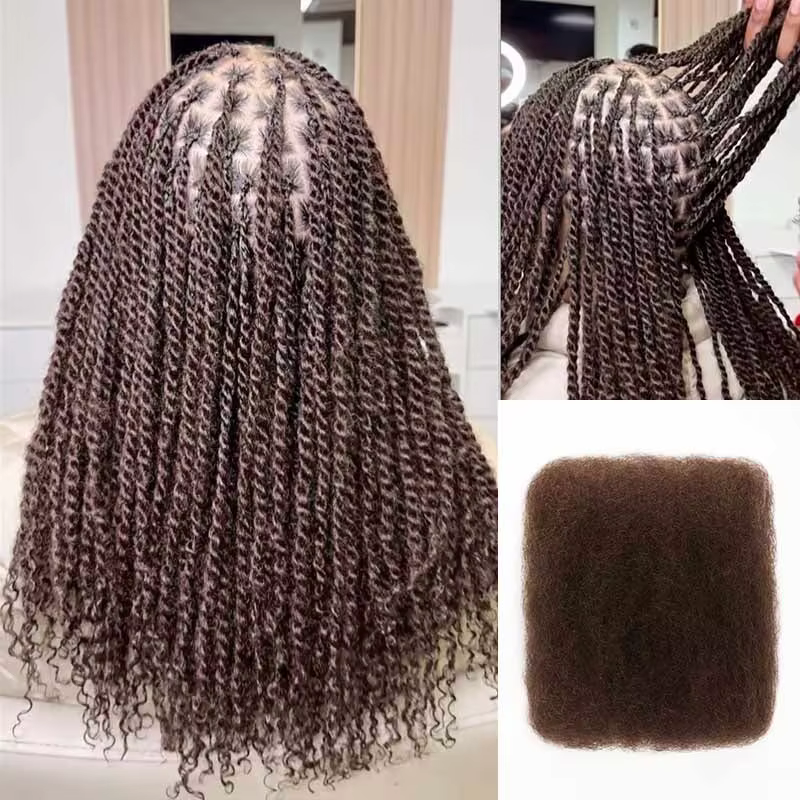 Extensions de cheveux afro crépus brun foncé QVR pour tresses