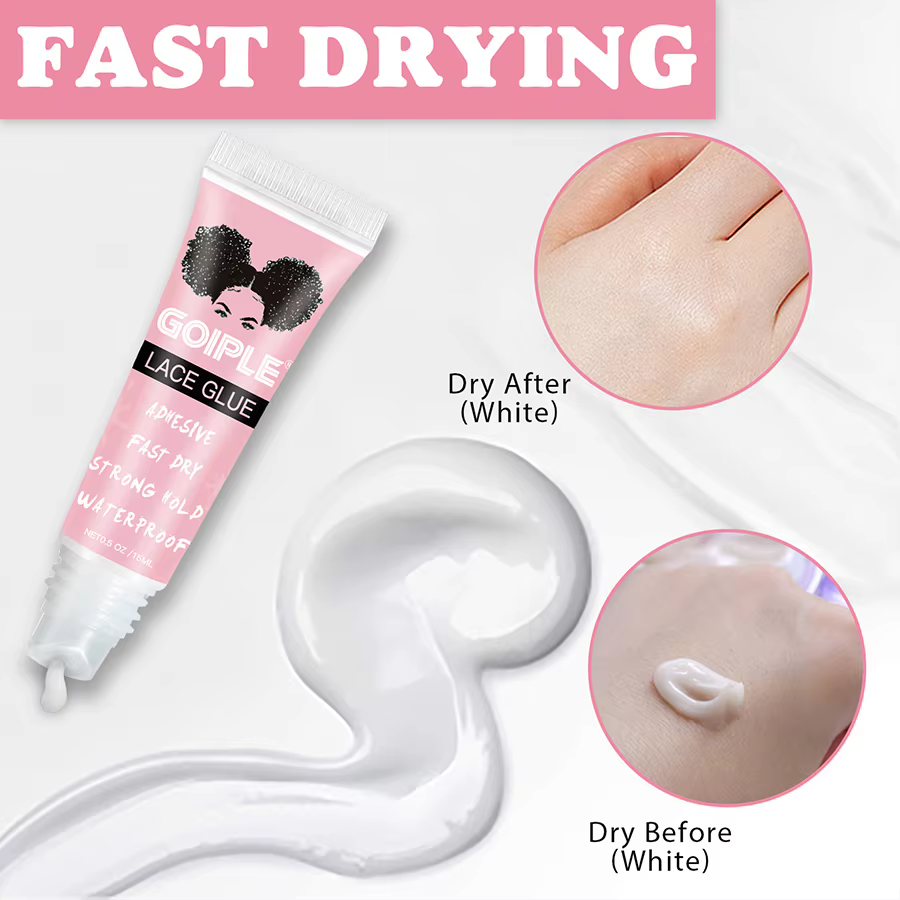 GOIPLE 15ml perruque dentelle colle séchage rapide forte tenue Super liaison Invisible imperméable adhésif pour