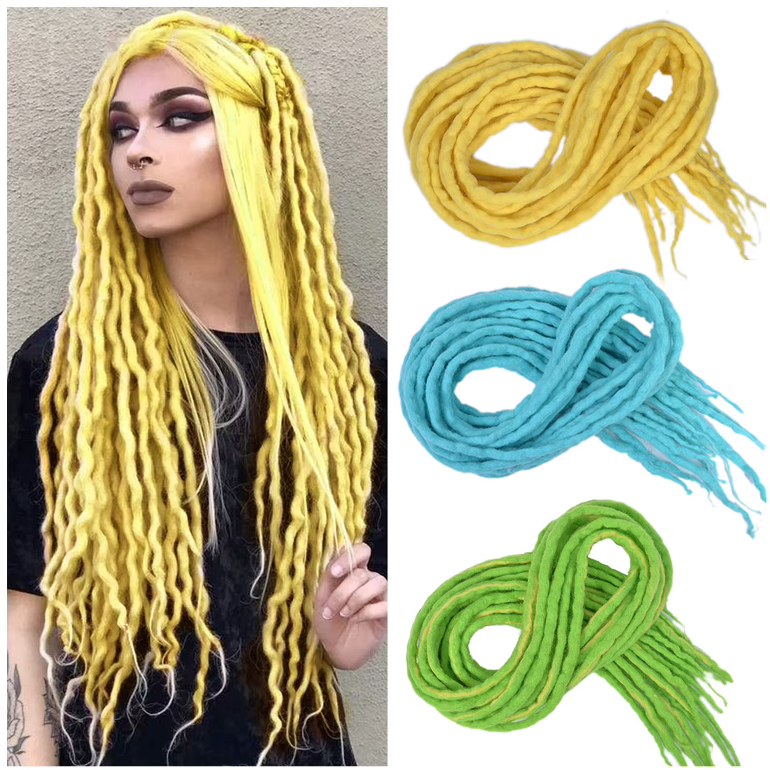 Pour cheveux Double extrémités doux Dreadlocks Extensions