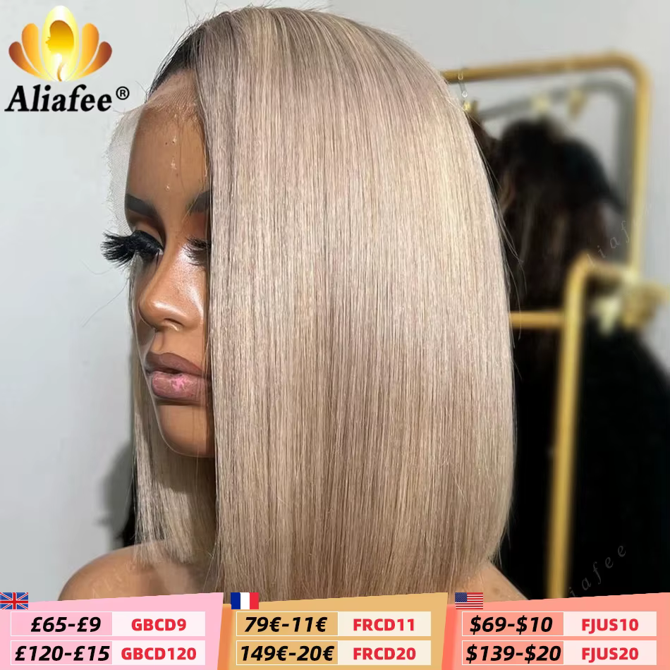 Perruque Bob courte blonde pour femme