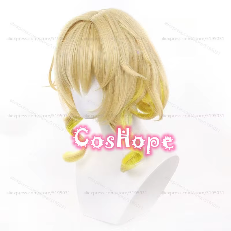 Hbackpack Aglaea-Perruque Cosplay Synthétique Courte Bouclée